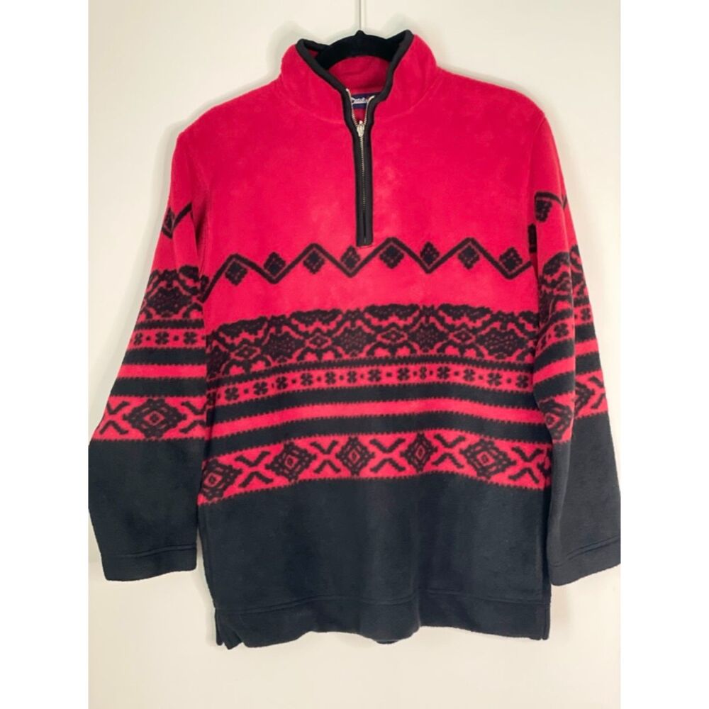 Catalina Fleece Pullover Women's Medium-Large with pockets Southwestern Boho h12